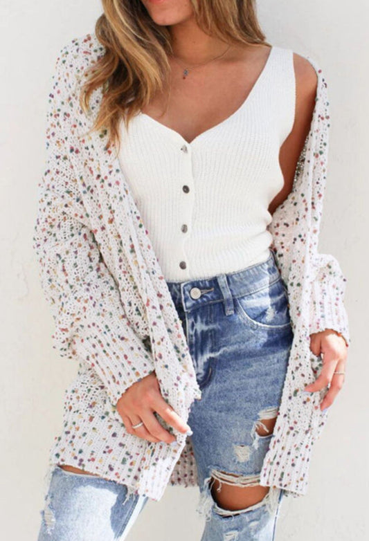 White Confetti Cardigan LT