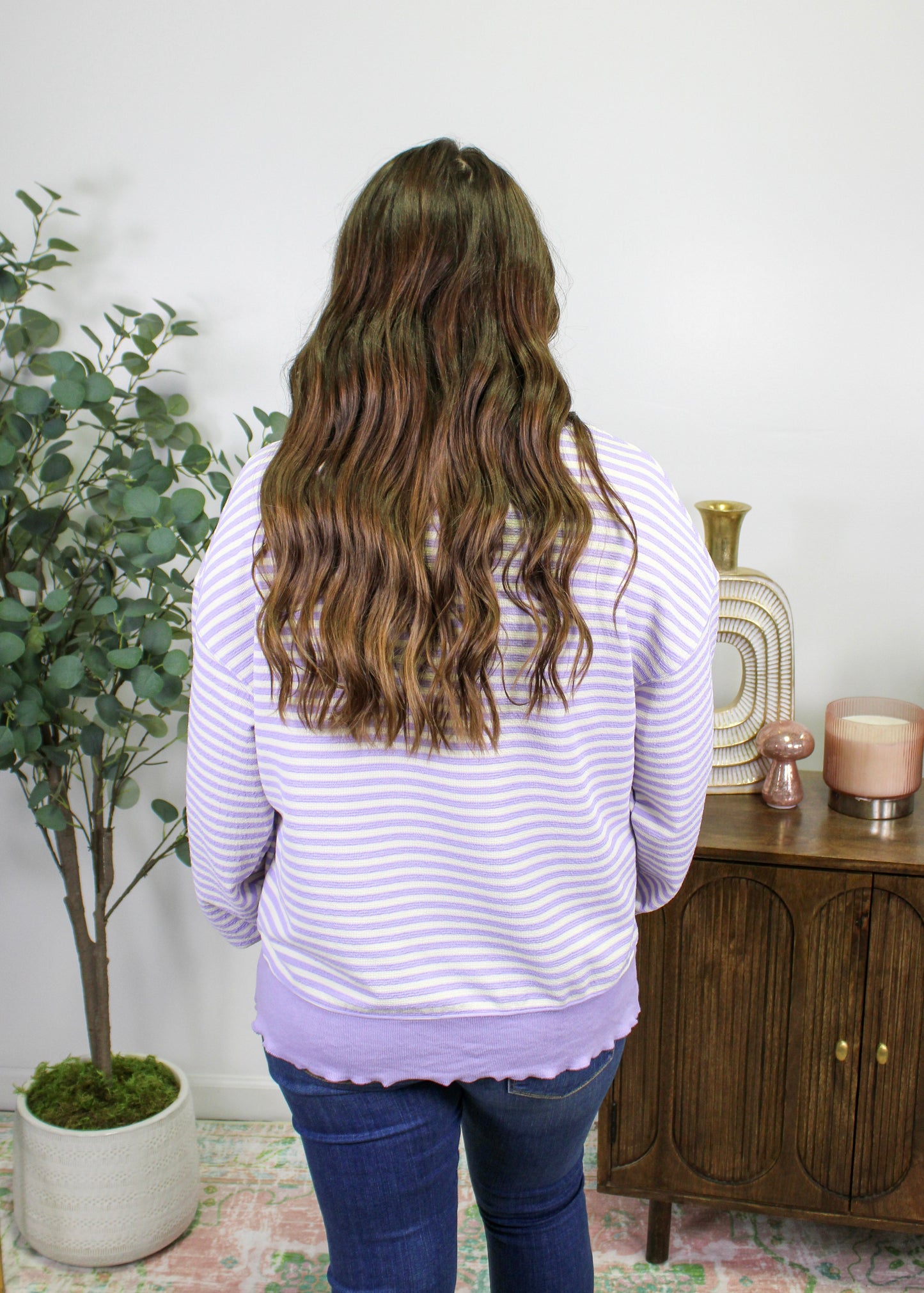 Purple Striped Top LT