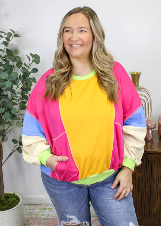 Colorblock Plus Size Sweatshirt RTS