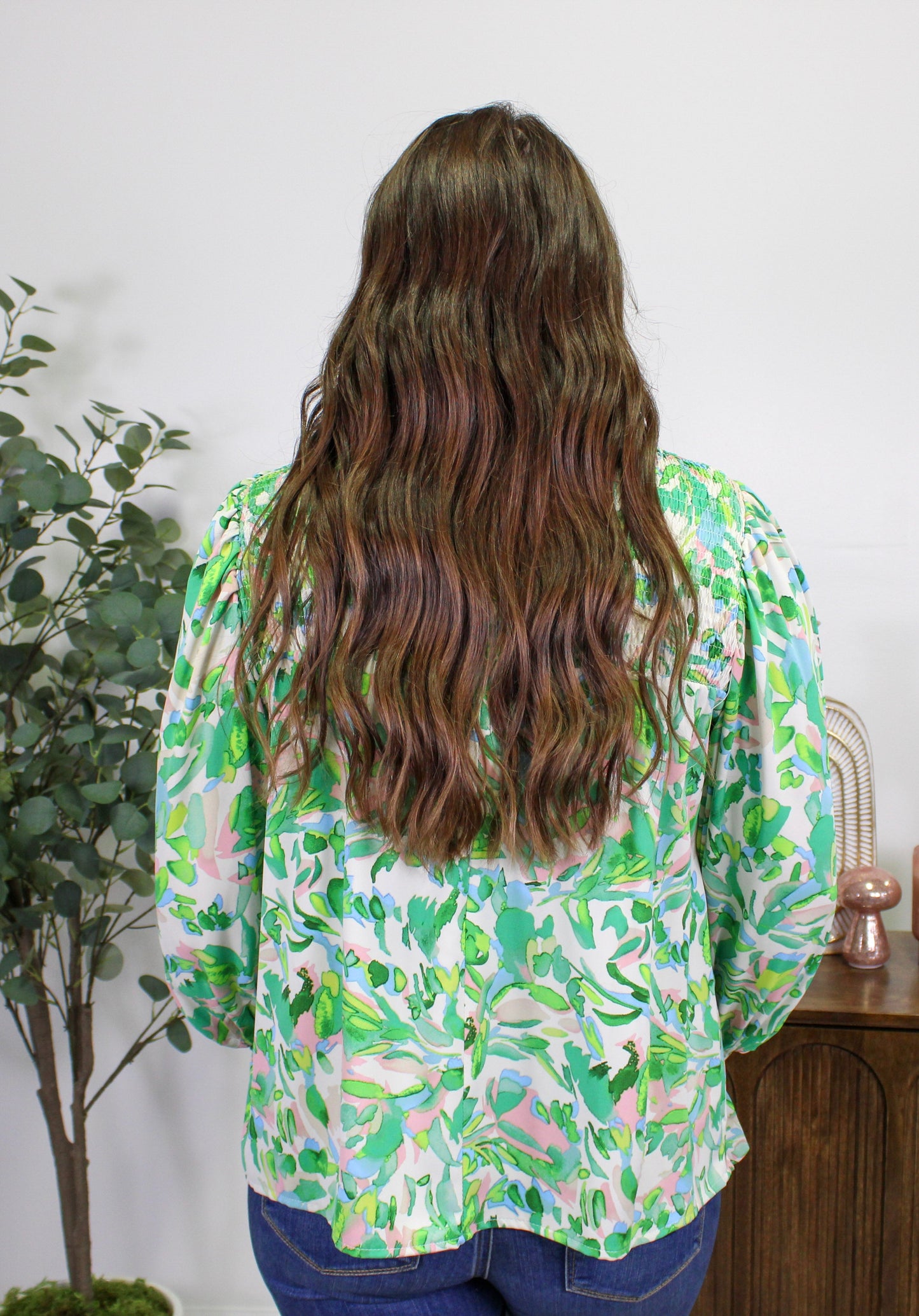 Green Floral Blouse RTS