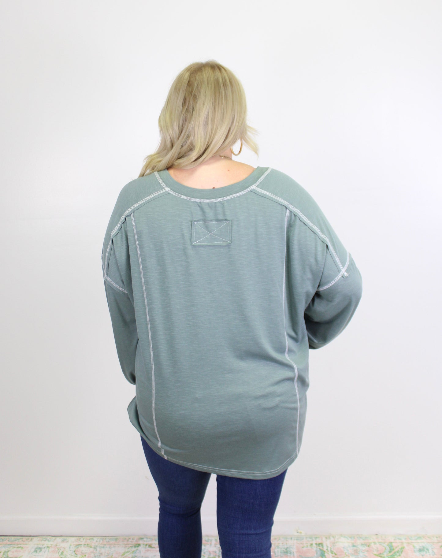 Green Plus Size Pullover LT