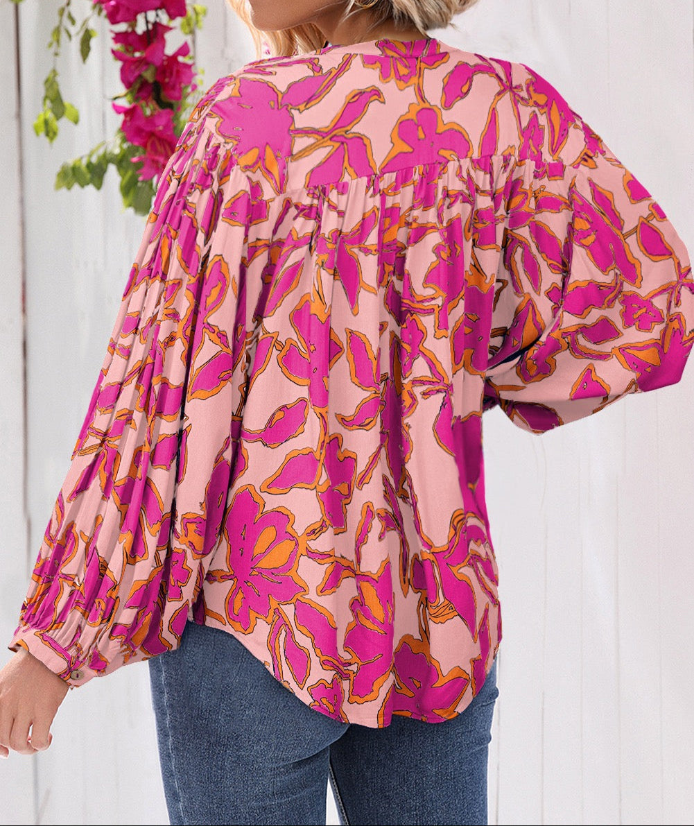 Pink Floral Blouse LT