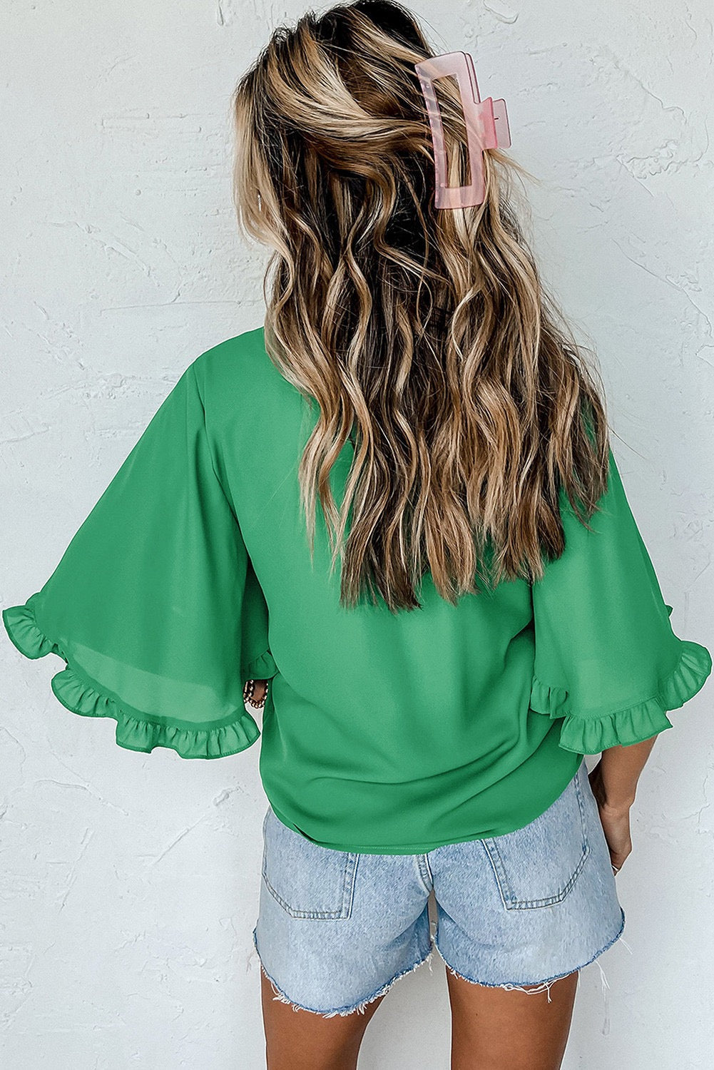 Green Frilly Blouse LT