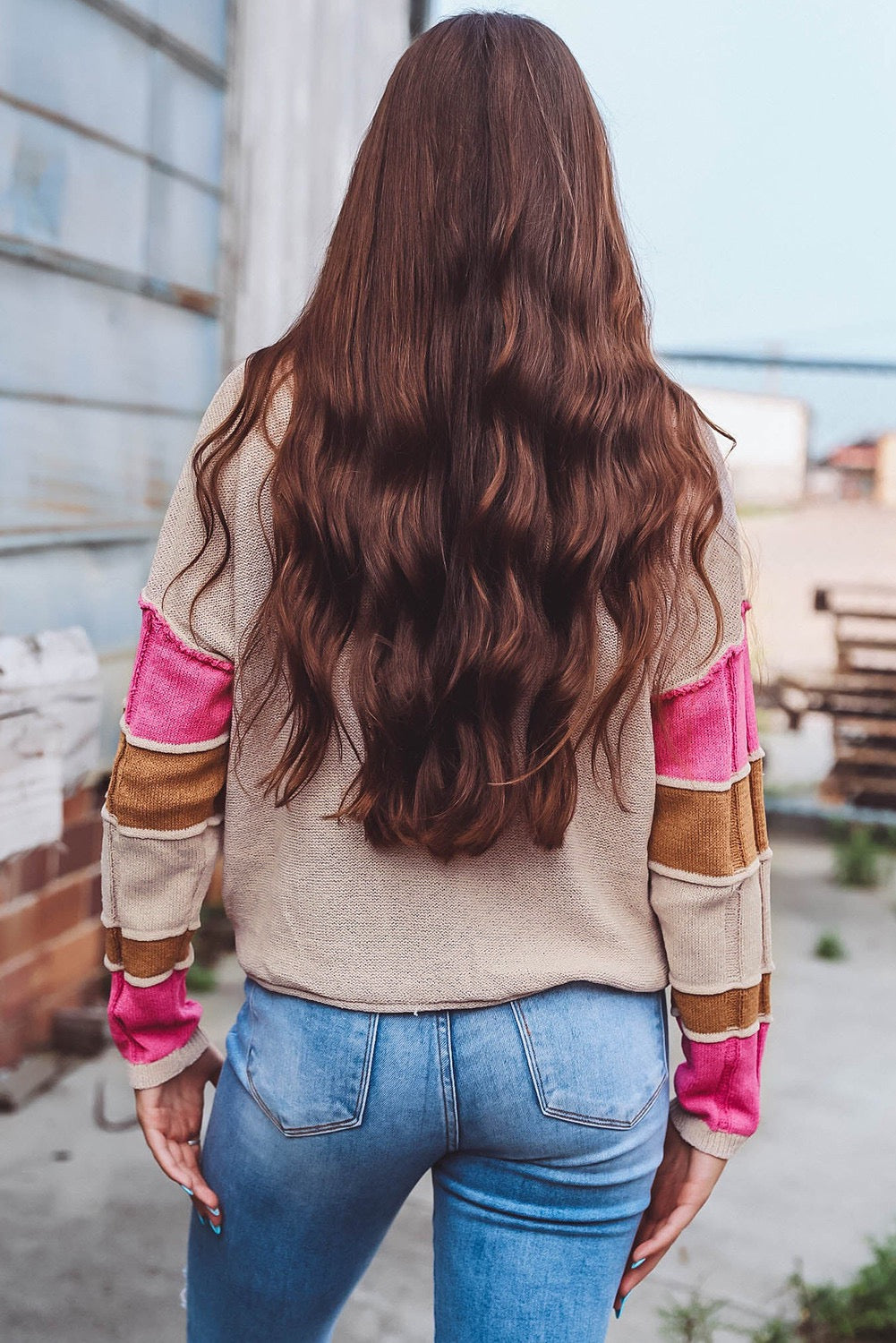 Beige Patchwork Sweater December.